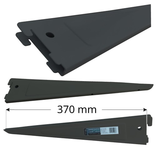 Wspornik INTEGRI AWSD 37cm pod uchwyty do półek regału ściennego szary podwójny – zbliżenie